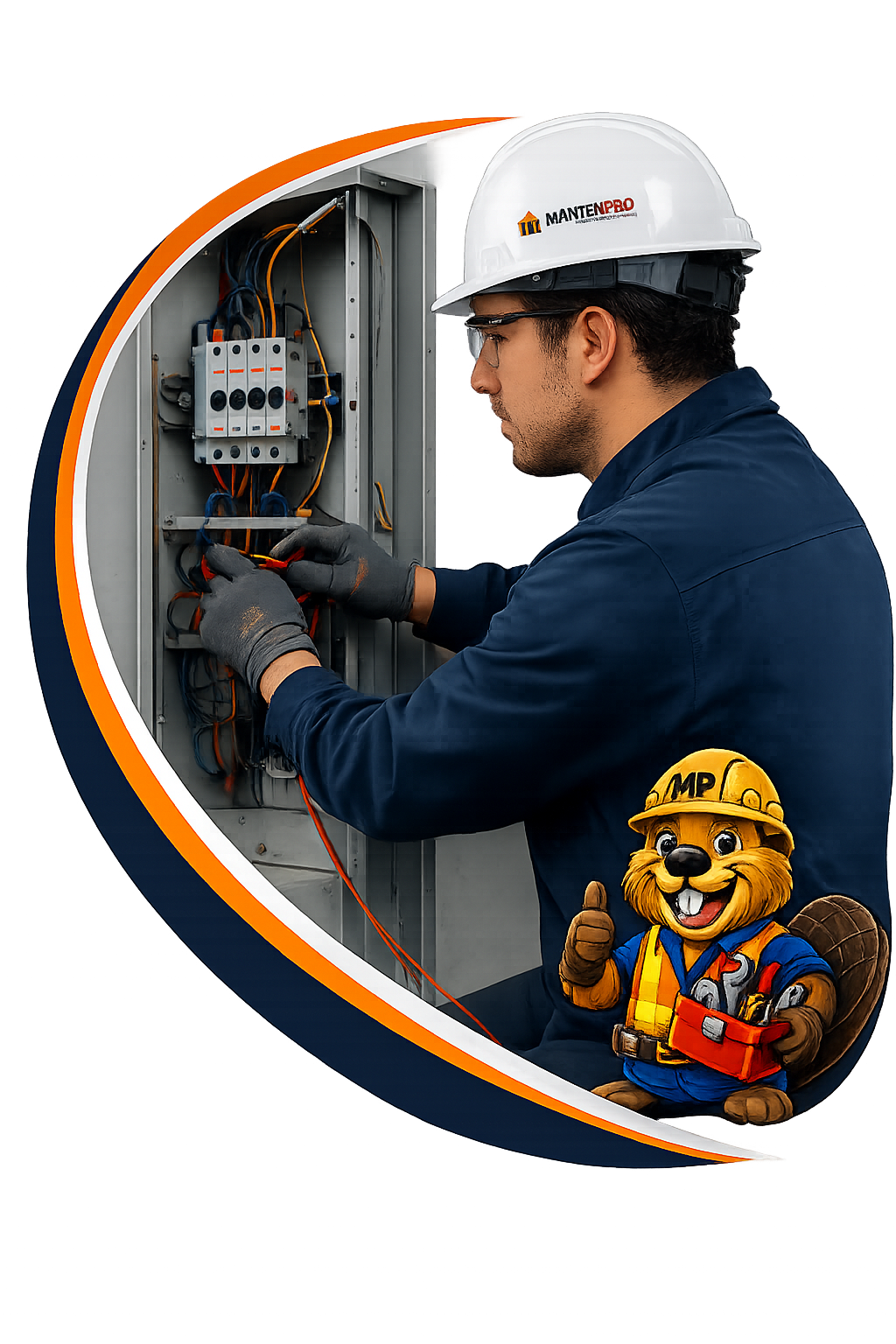 Técnico realizando mantenimiento eléctrico