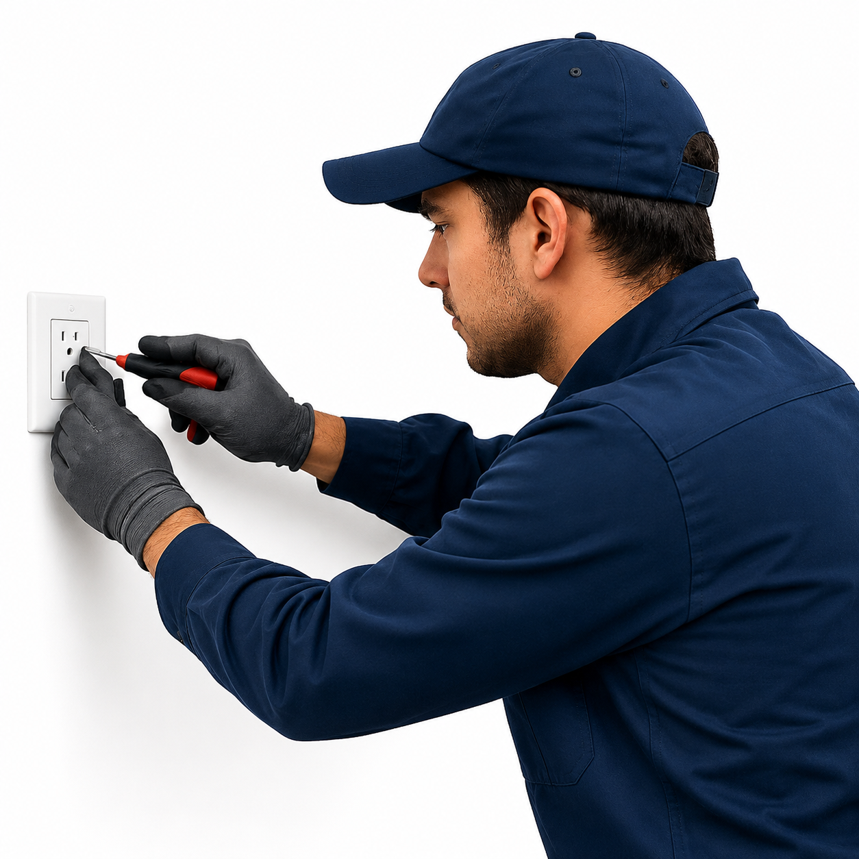 Técnico realizando mantenimiento locativo
